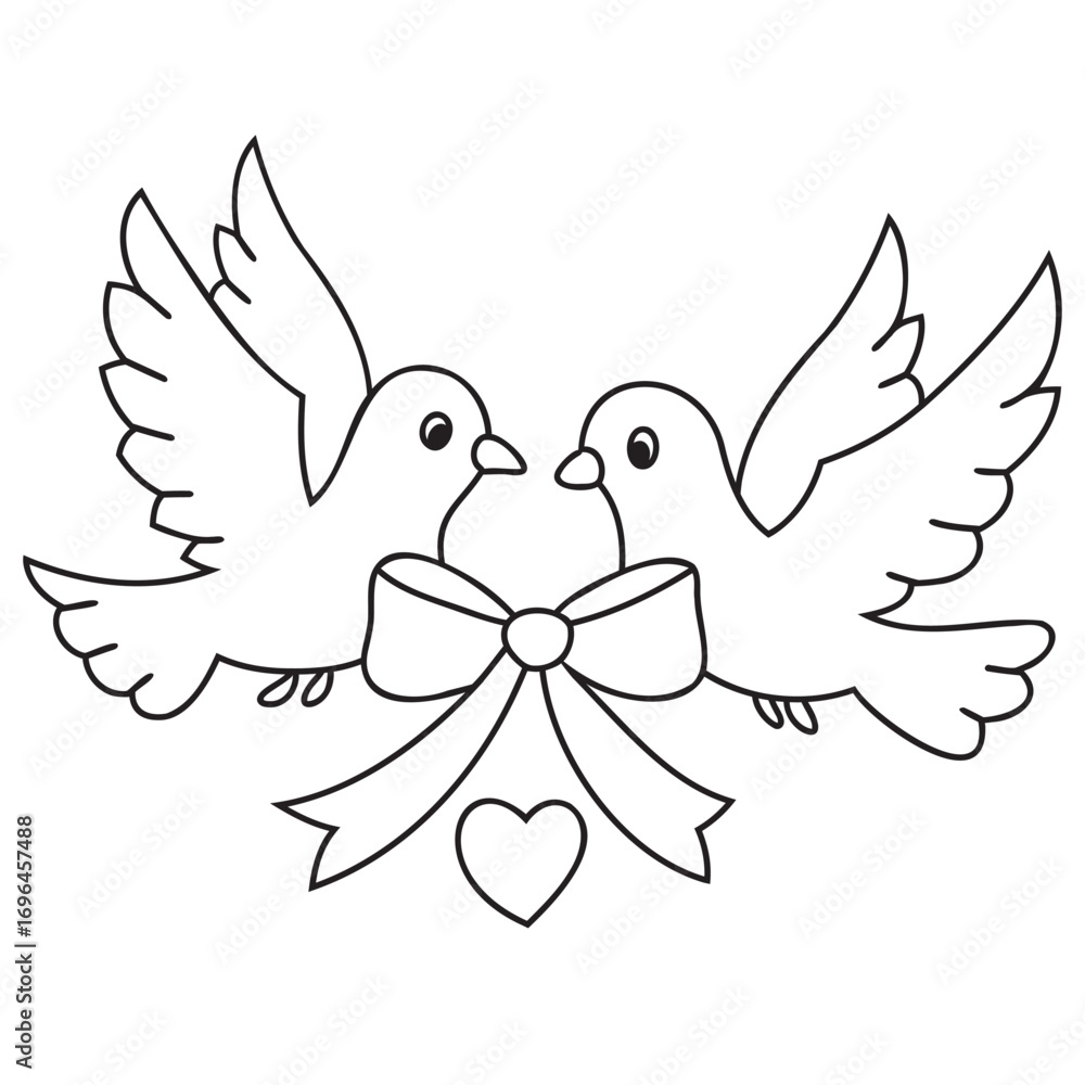 Obraz premium dove love heart icon