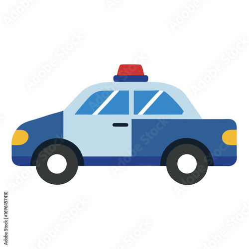 police car isolated on white