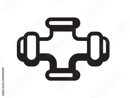 Water Irrigation Pipe Fittings Symbol in Clean Vector Illustration