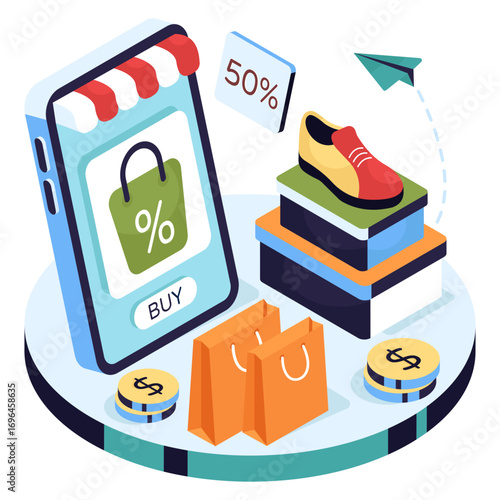 Modern design illustration of buy online