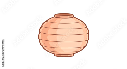 Illustration of a vase decorative object round shape container pottery art design home decor interior on transparent background