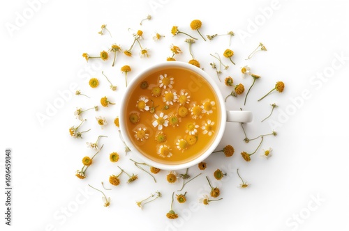 Hot chamomile tea served in...