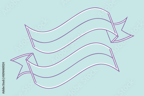 Elegant Wavy Ribbons on Pastel Background Perfect for Invitations and Graphic Design Projects with Space for Text Overlay and Creative Visual Appeal