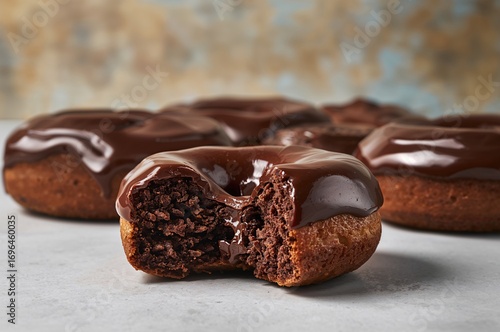 Chocolate glazed donut on a...