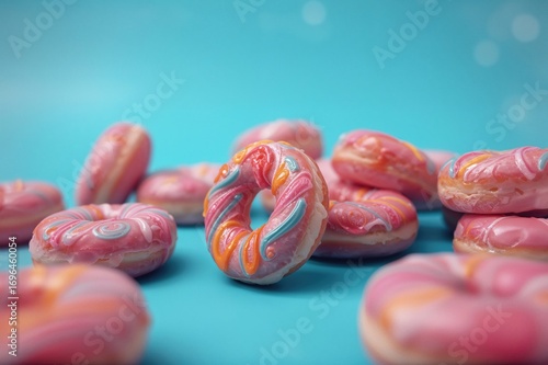 Vibrant Frosted Donuts Agai...