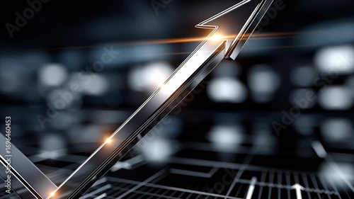 Wallpaper Mural Digital arrow illuminating upward financial graph, representing corporate advancement, economic momentum, and data driven strategic performance metrics Torontodigital.ca