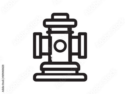 Strong Irrigation Pump Symbol in Clean 2D Vector Illustration