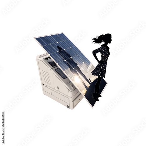 Solar Powered Printer Innovation Eco Tech Adobe Stock Images