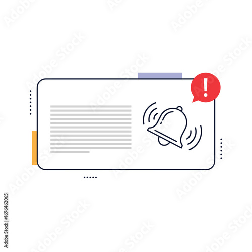 Important notification alert bell icon system message warning symbol alert indicator