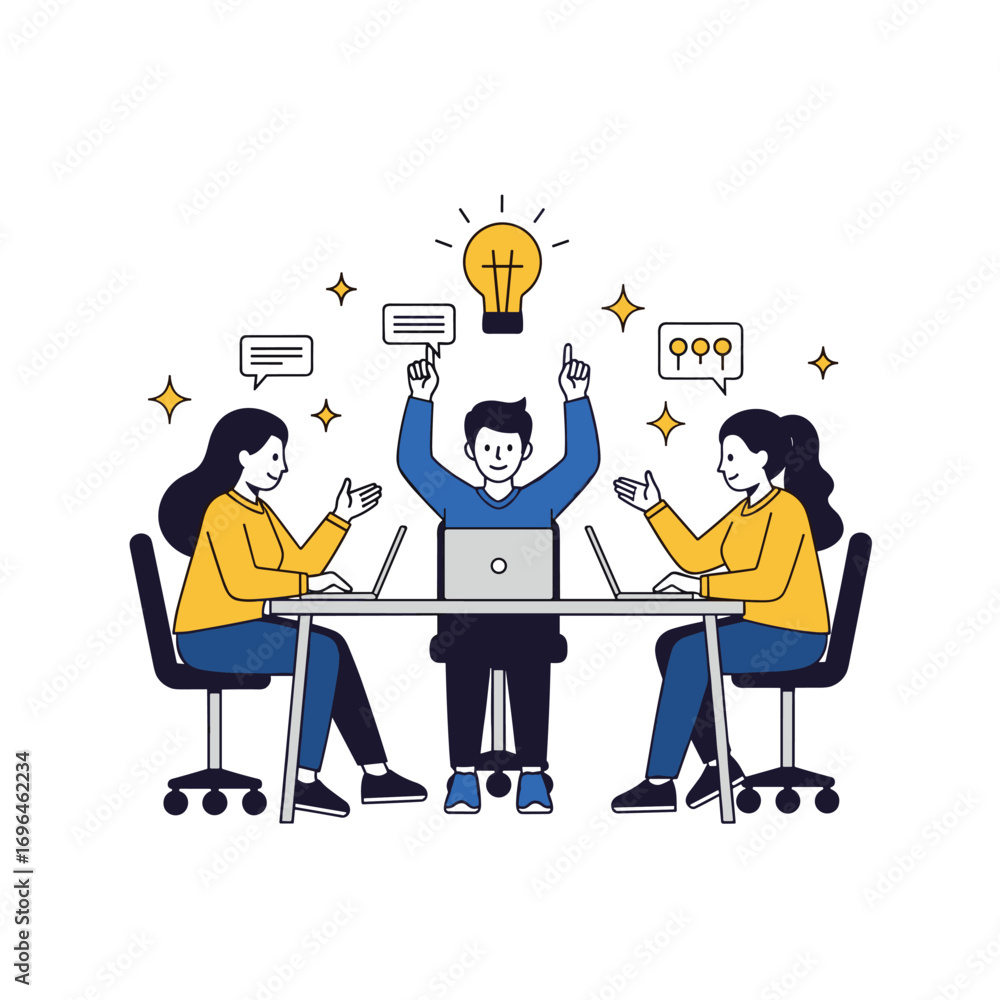 Fototapeta premium Teamwork leads to brilliant ideas and business solutions