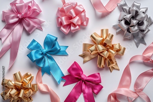 Bright ribbons adorned with...