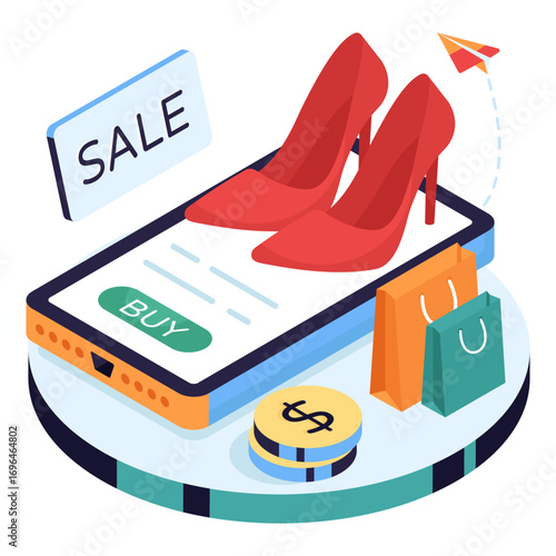 Unique design illustration of buy heels online