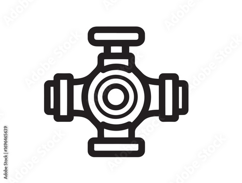 Clean Irrigation Valve Design in Modern Minimalist Vector Illustration