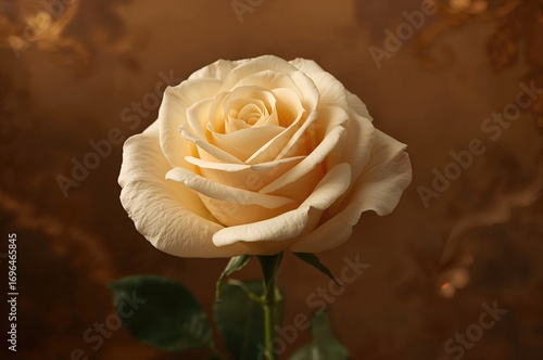 Ivory rose displayed agains...