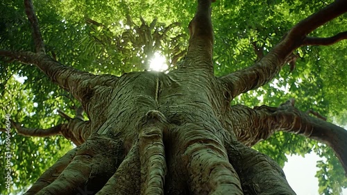 Majestic Tree, Sunlit Canopy, Low Angle View