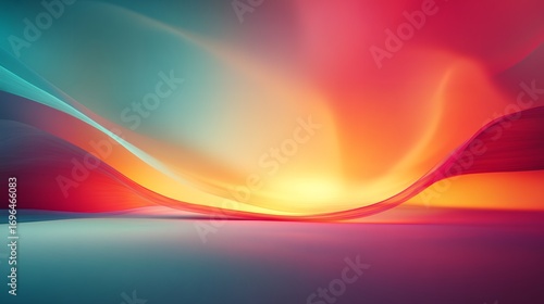 Abstract gradient background with smooth curves and vibrant colors creates depth