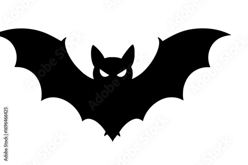 Spooky isolated black bat silhouette icon
