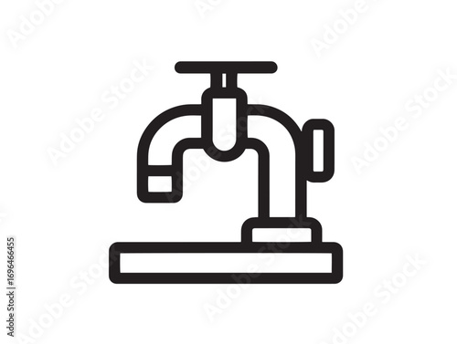 Modern Irrigation Water Pump Illustration in Minimalist Clean Vector Style