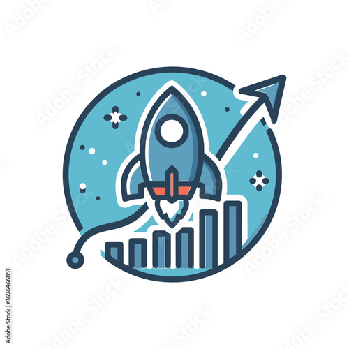 Rocket launch symbolizing growth and innovation in space