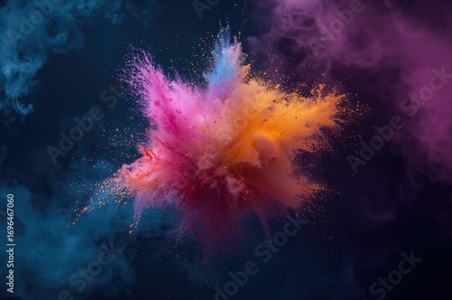 Vibrant colored powder burs...