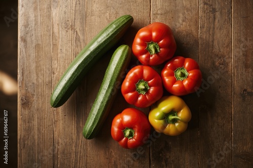 Fresh cucumbers, tomatoes, ...