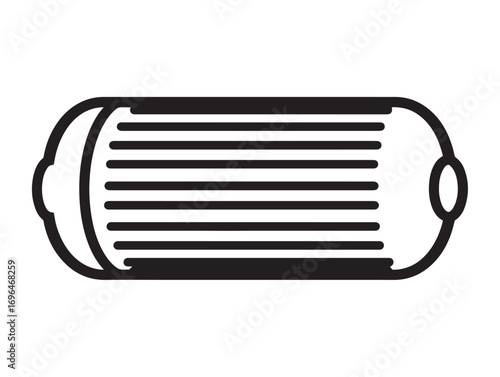 Agricultural Land Roller Symbol in Clean 2D Vector Line Art