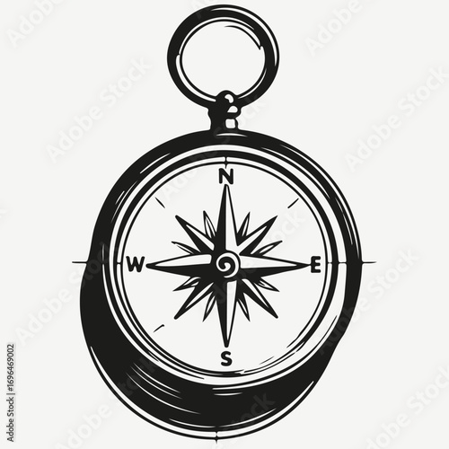 compass sketch illustration vector