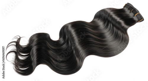 A Wavy Black Hair Extension Isolated Transparent PNG