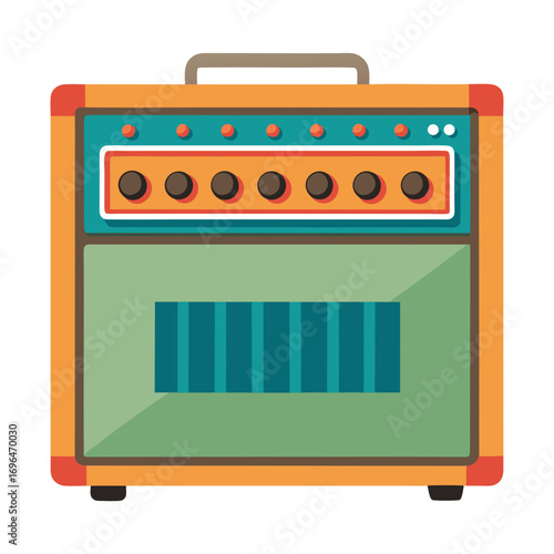 retro radio isolated on white