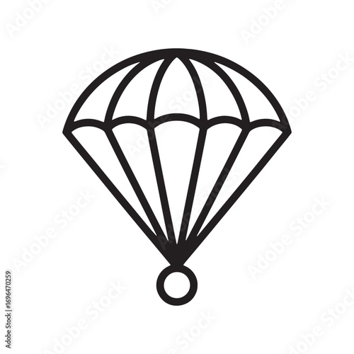 Minimalist Parachute Icon Design A Simple and Clean Representation of Aerial Descent and Emergency Landing Equipment Safety Symbol