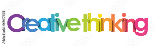 CREATIVE THINKING colorful vector typography banner