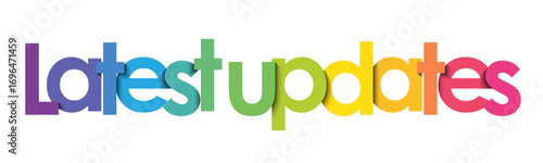 LATEST UPDATES colorful vector typography banner