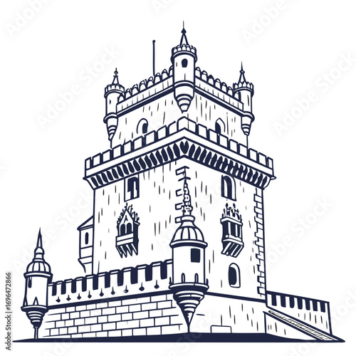 vector illustration of a tower