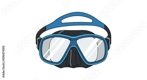 Dive mask with dual lenses and adjustable strap for underwater exploration and recreational swimming adventures