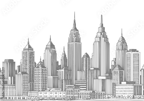New York City Skyline Sketch