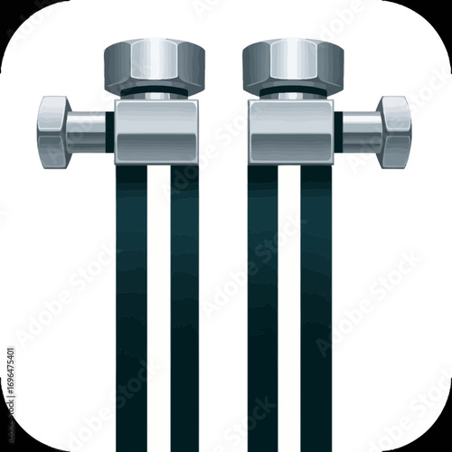 Frankenstein Bolt App Icon in Industrial Geometric Style