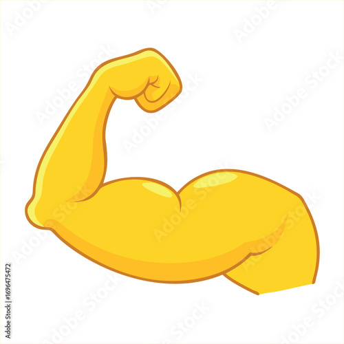vector illustration of a strong man lifting weights and muscle.