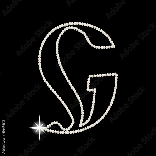 Capital Letters G of English alphabet. luxury and elegant font glamour french style