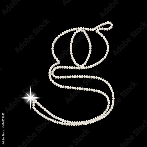 Capital Letters G of English alphabet. luxury and elegant font glamour french style