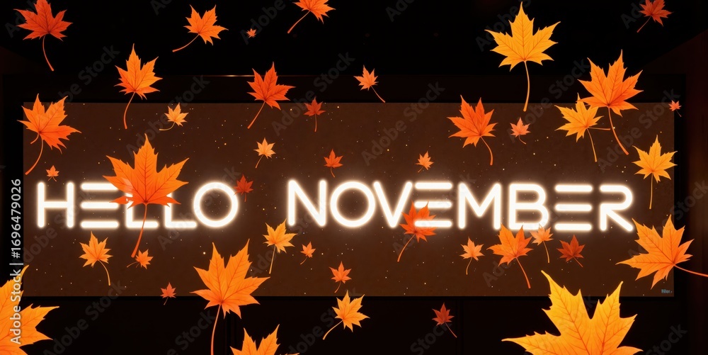 Fototapeta premium hello november - animated video