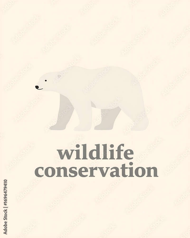 Fototapeta premium Adorable Polar Bear Illustration for Wildlife Conservation Awareness