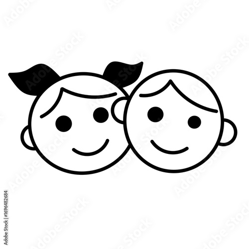 Suitable for babies, children, adults icon label. Vector ilustration 