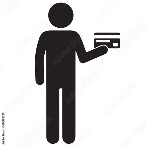 Person Holding Credit Card Payment Icon