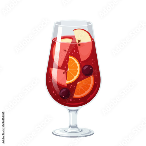 Refreshing Fruit Infused Wine Beverage in a Tall Glass