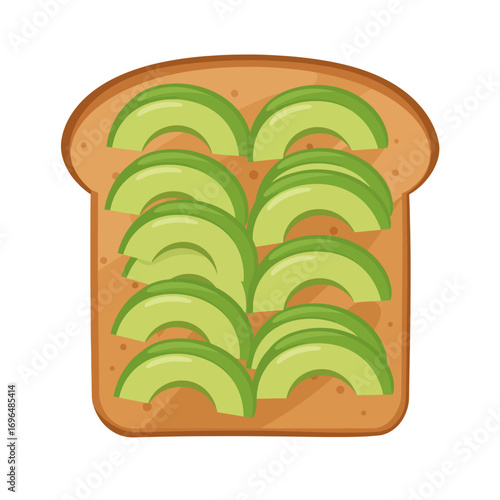 Delicious avocado toast with slices of fresh avocado on toasted bread