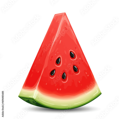 Vibrant red watermelon slice, a juicy and sweet summer fruit, perfect for healthy eating and refreshing snacks