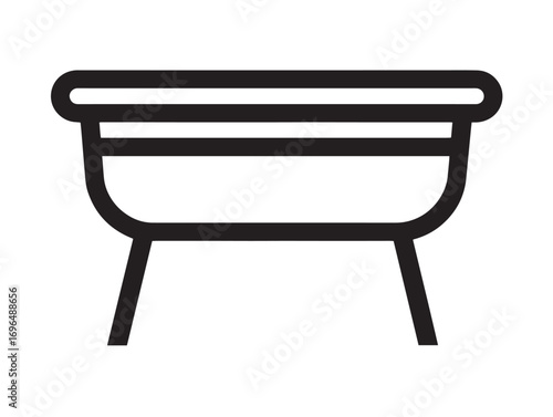 Farming Water Trough Symbol in Stylish Outline Vector Illustration