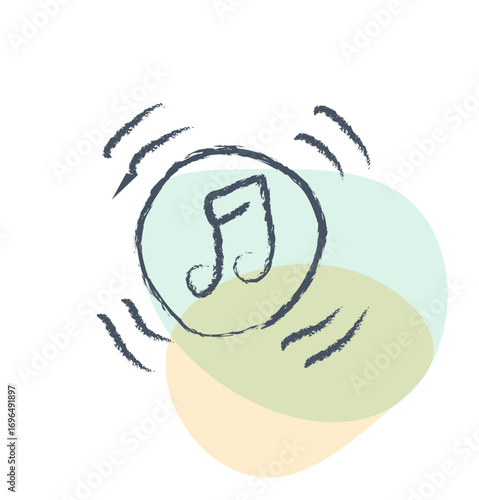 music note doodle icon