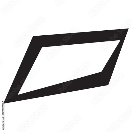Simple Geometric Parallelogram Shape Outline