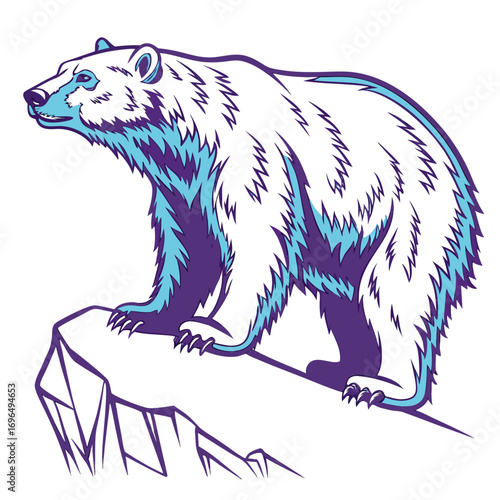 Polar bear standing on an ice floe